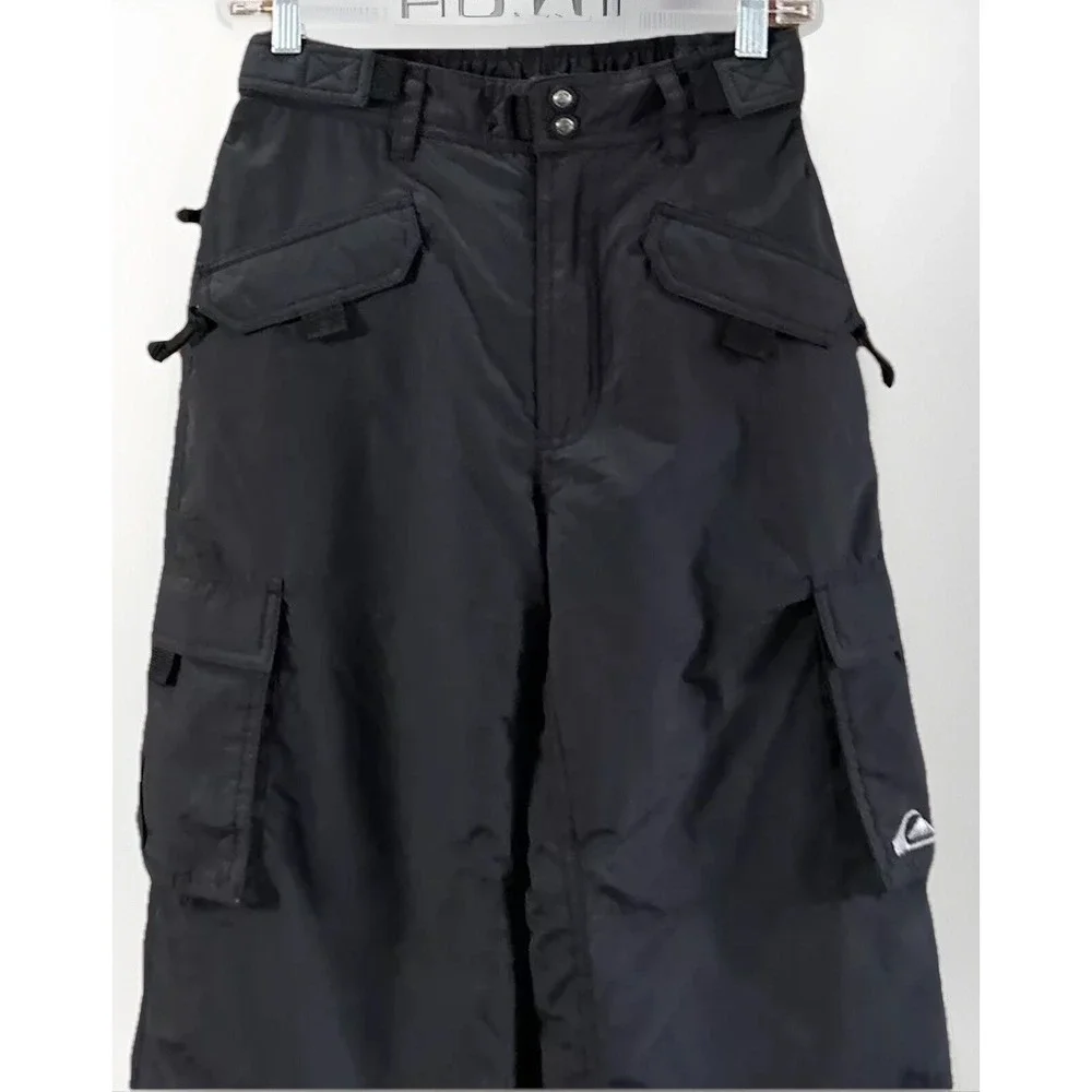 Boys Quiksilver Boardwear Lined Cargo Nylon‎ Snow Pants Relaxed Fit Pockets Med